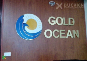 Backdrop lễ tân công ty Gold Ocean